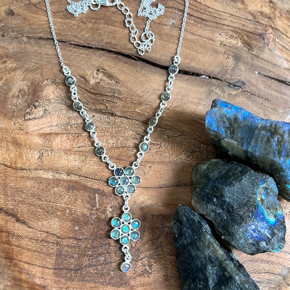 Hand Crafted Jewelry - Blue fire labradorite necklace (A-1)